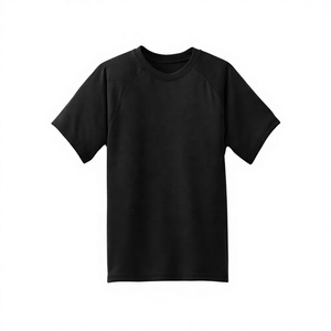 Camiseta de Manga Corta para Hombre, Cuello Redondo, Negra, 100% Algodón, Ecológica, de Secado Rápido, Corte Regular, Color Sólido, Tejido de Punto - Product Image 1