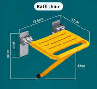 Tabouret de douche mural pliable en acier inoxydable moderne Chaise de bain antidérapante pour les personnes âgées handicapées Hôtel Hôpital Salle de bain Utilisation
