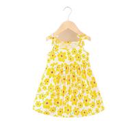 Robes pour filles 2022, robes pour enfants de 2 à 5 ans, robe d'été sans manches à fleurs pour bébé fille
