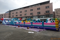 Aire de jeux aquatiques gonflable commerciale pour l'extérieur avec toboggans