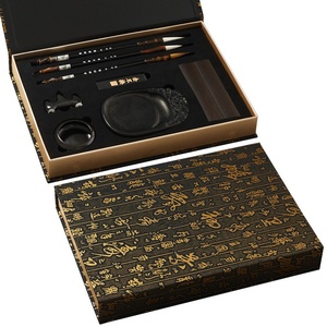 Coffret cadeau d'étude des quatre trésors, ensemble de pinceaux de <span class=keywords><strong>calligraphie</strong></span> pour débutants avec pinceaux, encre, papier, pierre à encre, fournitures - Product Image 6