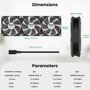 Ventilador Axial de Extracción de 120x120x25MM, 120mm, PWM, Control FG DC, Ventiladores para UPS, Impermeable IP68 - Product Image 2