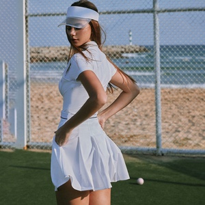 ชุดเทนนิสผู้หญิงแห้งเร็ว คอเหลี่ยม ยืดหยุ่น รุ่นใหม่ล่าสุด สำหรับเล่นกลางแจ้ง ผ้าเนื้อยืด พร้อมกางเกงขาสั้นถอดได้ ระบายอากาศดี เซ็กซี่ - Product Image 5