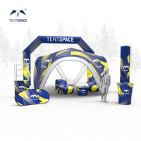 Tente de chapiteau d'exposition de gazebo gonflable d'auvent de vague en forme de V durable de marque personnalisée pour l'événement de la publicité expédition de mer incluse