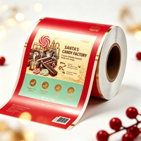 Film laminé BOPP imprimé personnalisé haute vitesse pour emballage automatique, résistant à l'humidité, réutilisable, pour cadeaux de Noël, snacks, café et bonbons