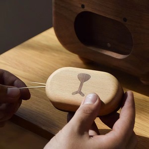 Caja de pañuelos de madera con forma de oso, 1 litro, almacenamiento multifuncional para la sala de estar - Product Image 4