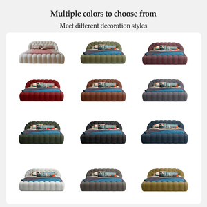 Stoffbezogenes Design-<span class=keywords><strong>Bubble</strong></span>-Bett mit Hochdichtem 45D Schaumstoff und Robustem Metall-Massivholzrahmen – Modern, OEM-Anpassbar, Direkt vom Hersteller - Product Image 5