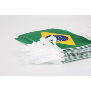 Banderoles drapeau brésilien en polyester rectangulaires, 12 pièces pour décorations d'événements - Product Image 4