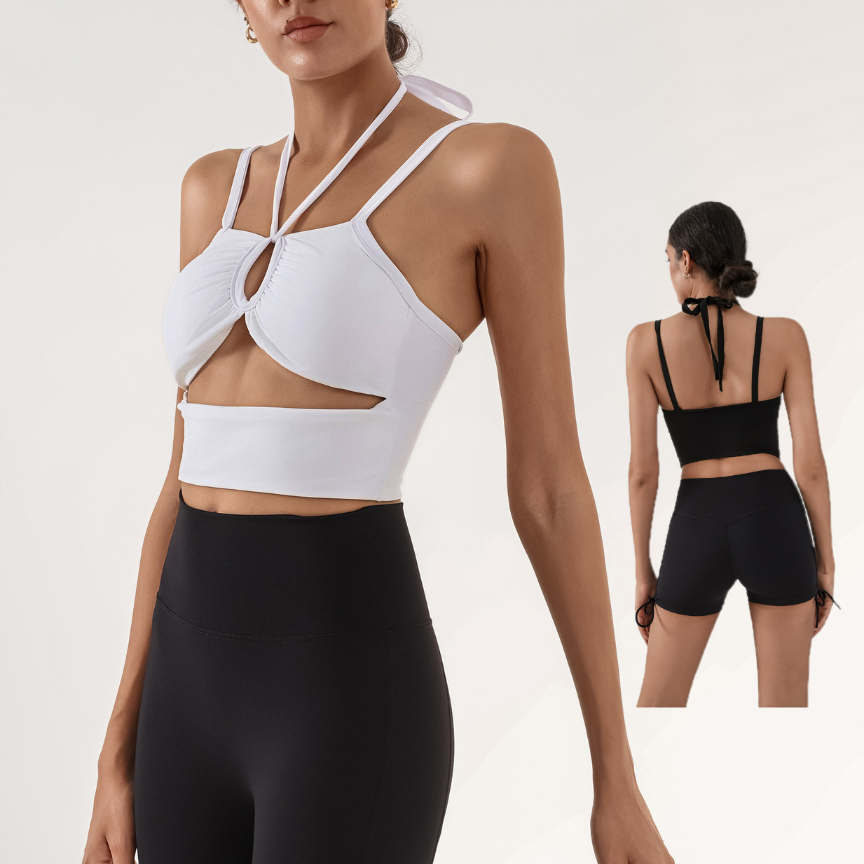 Women's Sexy Cutout Sport Bralette Strappy Cross Workout Crop Tank Top Padded Breathable Four-Way Stretch Comfortable Yoga Top