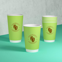 Pour LOKYO tasse en papier artisanal jetable PLA de qualité alimentaire 8-22 oz paroi unique pour café chaud ou thé à emporter Logo personnalisable