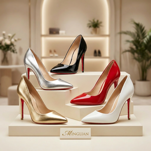 <span class=keywords><strong>Scarpe</strong></span> da <span class=keywords><strong>Donna</strong></span> con Tacco Alto e Suola Rossa, Punta a Diamante, Stiletto per Feste e Matrimoni - Product Image 1