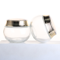 Pot en verre rond de 200g pour crème, avec couvercle doré électrolytique, conteneur vide pour produits de beauté et soins de la peau, idéal pour les salons de beauté (vente en gros)