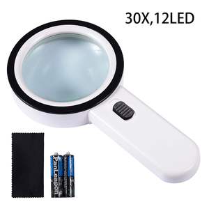 Lupa de Mano con Aumento de 30X con 12 Luces LED, Lupa Iluminada para Lectura para la <span class=keywords><strong>Degeneración</strong></span> <span class=keywords><strong>Macular</strong></span> - Product Image 2