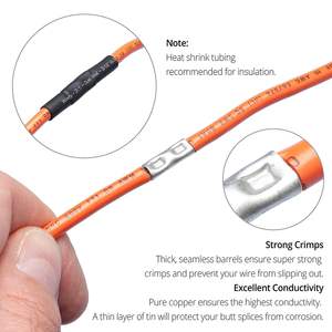 100 पीसी गैर-इन्सुलेट बट कनेक्टर किट-बट स्पलिस कनेक्टर-अनइनसुलेटेड क्रिंप वायर कनेक्टर-24-8 एग - Product Image 4