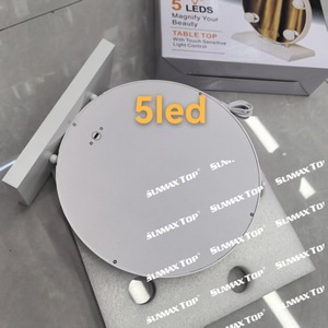 Hollywood Glam Round Vanity <b>Mirror</b> With Led Lights Touch Dimmable Charging Tabletop Home Use <b>Plastic</b> Frame - Product Image 3