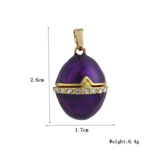 P76 Nouveauté, Meilleure Vente : Breloques Pendentifs Œuf Style <span class=keywords><strong>Fabergé</strong></span> en Laiton Plaqué Or 18K, Émail et Cristal <span class=keywords><strong>de</strong></span> Zircon, pour la Fabrication <span class=keywords><strong>de</strong></span> Pendentifs, Vente en Gros - Product Image 4