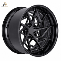 Jantes forgées 6061-T6 noires brillantes de 18, 19, 20, 21, 22, 24 pouces à rayons en V directionnels et concaves profondes pour voitures de performance, berlines et SUV