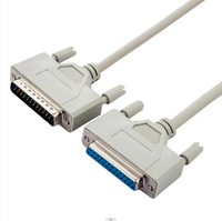 Cable serie RS232 de 25 pines, conexión directa hembra a hembra, DB25 de 25 pines, línea de datos de impresora de extensión de PC, 0,5 M/1m/1,5 m/3m/5M/10M