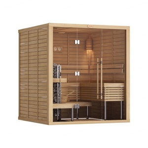 ห้องซาวน่าแห้งหรูหราสำหรับ 1-2 คน ใช้ได้ทั้งในร่มและกลางแจ้ง ทำจากไม้ซีดาร์ สปรูซ และแอสเพน ดีไซน์แบบดั้งเดิม พร้อมเตาซาวน่าสำหรับใช้งานเชิงพาณิชย์ - Product Image 4