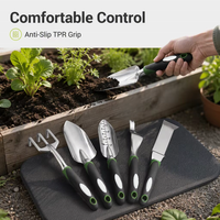 Outil de jardinage ergonomique de style japonais en alliage d'aluminium avec poignée TPR pour désherber et ameublir la terre – Bêche et râteau DIY OEM