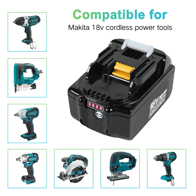 Replacement 18V 6.0Ah BL1860B Replacement Battery for Makitatas Battery BL1860 BL1860B BL1850 BL1840B LXT-400 PSE KC BL1850B