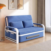 Canapé-lit pliant télescopique style nordique avec rangement, siège individuel pour petit appartement, salon, balcon, nouveau cadre métallique 2025