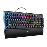 Clavier mécanique RGB Redragon pour jeux, 104 touches, clavier filaire rétroéclairé pour jeux