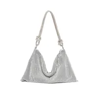Luxury Silver Metal White Shell Pattern Women's Evening Clutch Bag