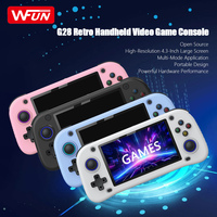 G28 Console de jeu portable LCD IPS Display 4.3 pouces pour PSP/PSI/N64 Jeu vidéo 2100mAh Batterie 3D Rocker Built-in 14647 Games