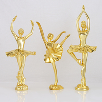 Vente en gros Trophée de danseuse en plastique plaqué or avec base en plastique