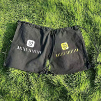 Sacs à dos en coton noir grande capacité avec cordon de serrage, sacs de shopping, sacs de sport réutilisables en toile avec logo personnalisé