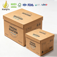 Boîte à fruits de mer personnalisée Xiangyu en deux parties, 10 kg, carton ondulé avec couvercle séparé pour la livraison de poisson congelé en chaîne du froid