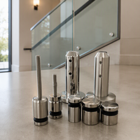 Support de verre en acier inoxydable 304 316 de qualité supérieure, finition miroir satiné, pour plateforme d'escalier, support de garde-corps en verre, pour projets extérieurs et intérieurs