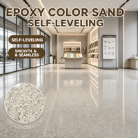 Peinture de sol époxy auto-nivelante à effet marbre avec sable coloré, revêtement époxy résistant à l'usure et peinture