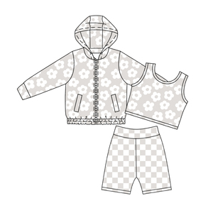 Conjuntos de Ropa Deportiva Casual de Verano para Niñas, Chaleco Deportivo, Pantalones Cortos de Ciclismo, Chaqueta, 3 Piezas, Venta al por Mayor, Conjuntos de Yoga para Hermanas - Product Image 3