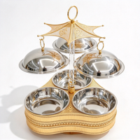 Chauffe-Plat de Luxe Moderne en Acier Inoxydable 4,5L*3, Double Pot, Trois Pots, pour Buffet, Hôtel, Mariage, Banquet