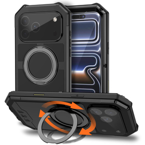 เคสขาตั้งโทรศัพท์แม่เหล็กไร้สายดีไซน์ IP68สำหรับเล่นกีฬากันกระแทก360หมุนได้เคสขาตั้งสีด้าน - Product Image 1