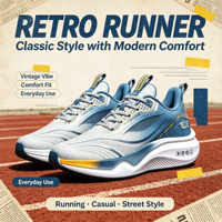Sepatu Lari Pria Ringan Berbahan Mesh Bernapas, Bantalan Elastis Tinggi, Anti Selip, Sneakers Olahraga untuk Latihan Harian dan Jogging