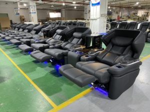 Poltrona Reclinabile Moderna in Vera Pelle per Auto, Poltrona VIP Nera per Cinema di Lusso, Poltrone Reclinabili per Interni <span class=keywords><strong>Casa</strong></span> Cinema - Product Image 6