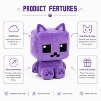 Peluche personnalisée en forme de bloc souple, jouet en peluche chat personnalisé, poupée chat en peluche style jeu, cadeau OEM ODM