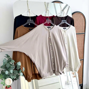 Cardigan en tissu éponge rose pour femme, coupe chauve-souris - Product Image 1