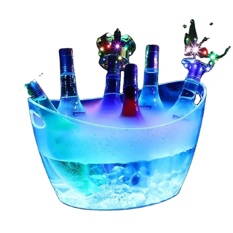 Tdp nhà máy tùy chỉnh RGB LED Cooler Wine Bucket biểu tượng tùy chỉnh rượu vang Ice xô kệ trưng bày