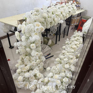 공장 도매 흰색 장미 조화 300/200cm 테이블 센터피스 웨딩 배경 벽 아치 파티 무대 꽃 장식 - Product Image 3