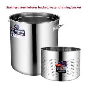 Marmite à fruits de mer en acier inoxydable au design moderne et simple avec panier, marmite à bouillon, friteuse à dinde, marmite à crabe et homard, origine Chaozhou - Product Image 6