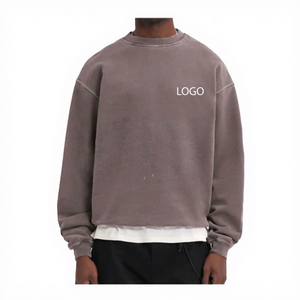 Nouvel Arrivage – Sweat-shirt Thermique Homme 100% Coton, Décontracté, Automne, Manches Longues, Couleur Unie, Épais, Broderie 3D ODM - Product Image 3