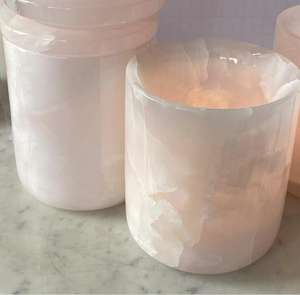 Portacandele in onice di cristallo naturale all'ingrosso lanterne e barattoli di candela vaso di candela in marmo profumato per aromaterapia in pietra con coperchio - Product Image 2