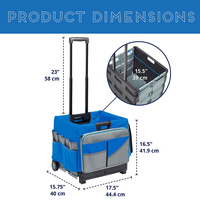 Chariot à coudre universel, 3 pièces, bleu, ensemble de sacs d'organisation et de transport de machine à coudre avec roulettes