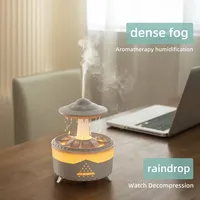 Diffuseur d'arôme de goutte de pluie coloré 7 LED veilleuse forme de nuage de pluie huile essentielle brume fraîche USB
