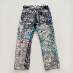 Diznew กางเกงยีนส์ปะติดผ้าหลายสีผ้ายีนส์ทำลายล้างสวมใส่ - Product Image 3