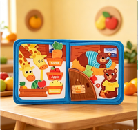Livre en tissu éducatif pour bébés et enfants, résistant aux déchirures, avec animaux en 3D, pour l'éveil et l'éducation précoce, livre en feutre, livre d'activités